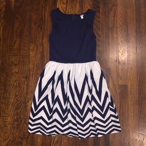 Navy Blue/Off White Dress